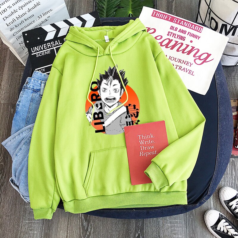 Haikyuu Hoodies Merch: Nishinoya Printed Hoodie 2 - Haikyuu Merch Yu Nishinoya Haikyuu Cartoon Print Hoodies Sweatshirt Men Harajuku Karasuno High School Funny Pullover Winter Oversized 1 1 - Haikyuu Merch