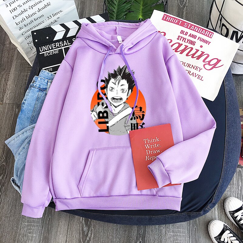 Haikyuu Hoodies Merch: Nishinoya Printed Hoodie 3 - Haikyuu Merch Yu Nishinoya Haikyuu Cartoon Print Hoodies Sweatshirt Men Harajuku Karasuno High School Funny Pullover Winter Oversized 2 1 - Haikyuu Merch