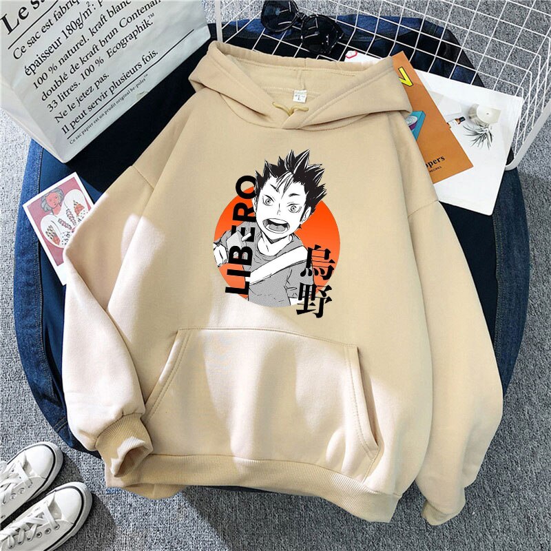 Haikyuu Hoodies Merch: Nishinoya Printed Hoodie 4 - Haikyuu Merch Yu Nishinoya Haikyuu Cartoon Print Hoodies Sweatshirt Men Harajuku Karasuno High School Funny Pullover Winter Oversized 3 1 - Haikyuu Merch