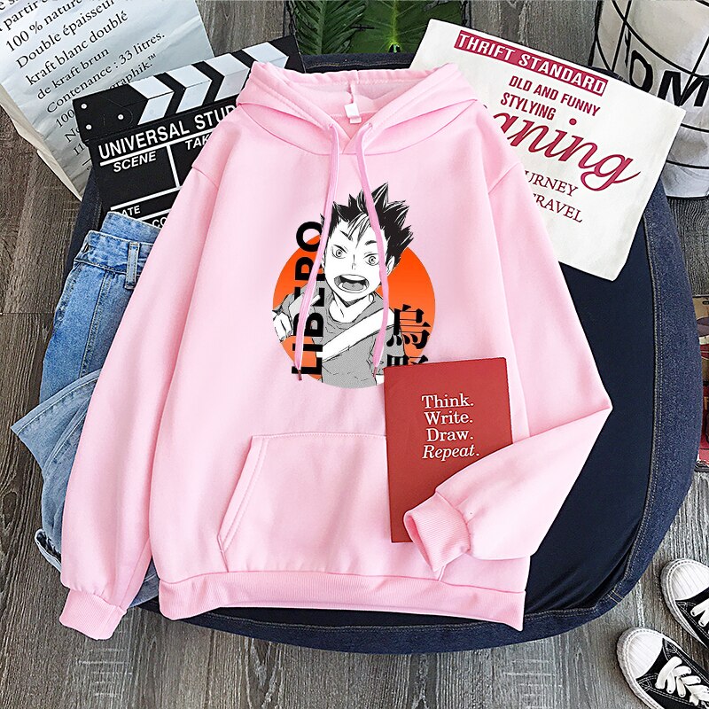 Haikyuu Hoodies Merch: Nishinoya Printed Hoodie 5 - Haikyuu Merch Yu Nishinoya Haikyuu Cartoon Print Hoodies Sweatshirt Men Harajuku Karasuno High School Funny Pullover Winter Oversized 4 1 - Haikyuu Merch