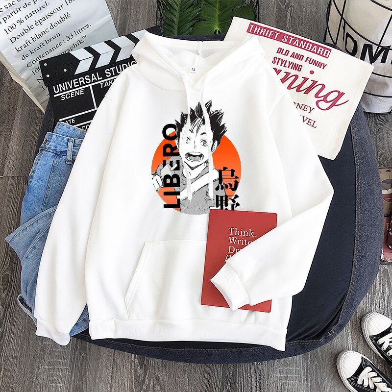 Haikyuu Hoodies Merch: Nishinoya Printed Hoodie 6 - Haikyuu Merch Yu Nishinoya Haikyuu Cartoon Print Hoodies Sweatshirt Men Harajuku Karasuno High School Funny Pullover Winter Oversized 5 1 - Haikyuu Merch