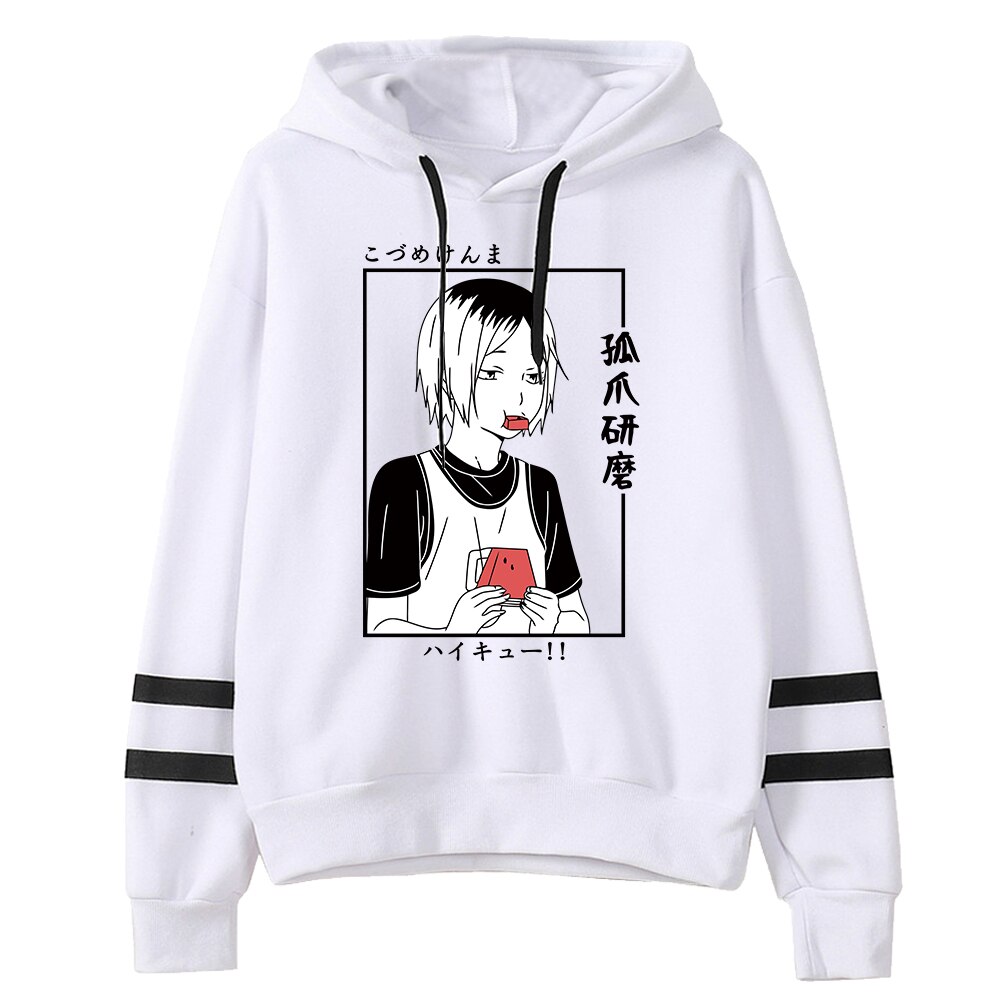 Haikyuu Hoodie Merch - Unisex Kenma Kozume Hoodie Harajuku Streetwear 2 - Haikyuu Merch Anime Haikyuu Men Women Sweatshirt Kawaii Hoodies Manga Kenma Kozume Pullovers Harajuku Streetwear Striped Clothes 1 1 - Haikyuu Merch