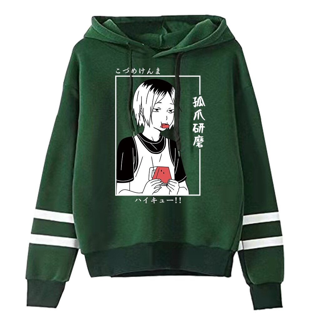 Haikyuu Hoodie Merch - Unisex Kenma Kozume Hoodie Harajuku Streetwear 4 - Haikyuu Merch Anime Haikyuu Men Women Sweatshirt Kawaii Hoodies Manga Kenma Kozume Pullovers Harajuku Streetwear Striped Clothes 3 1 - Haikyuu Merch