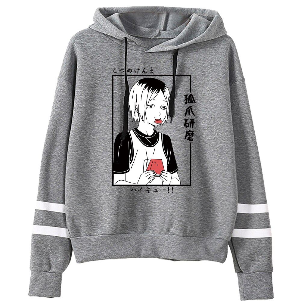 Haikyuu Hoodie Merch - Unisex Kenma Kozume Hoodie Harajuku Streetwear 5 - Haikyuu Merch Anime Haikyuu Men Women Sweatshirt Kawaii Hoodies Manga Kenma Kozume Pullovers Harajuku Streetwear Striped Clothes 4 1 - Haikyuu Merch