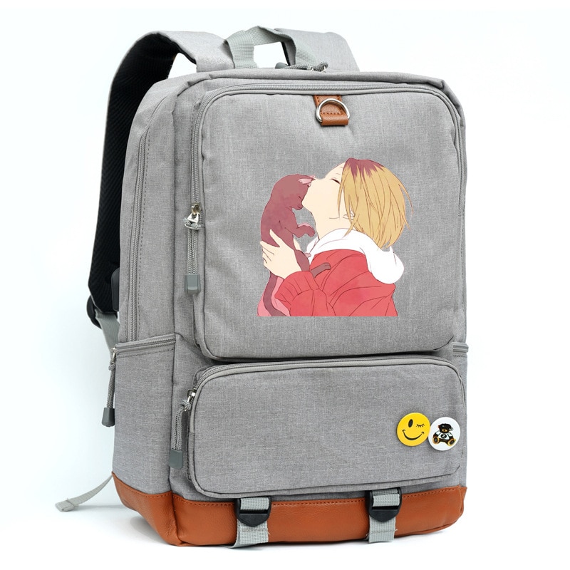 Hinata Shoyo Kozume Kenma Cosplay Bag Haikyuu!! Printing Canvas School bag Backpacks for men and women