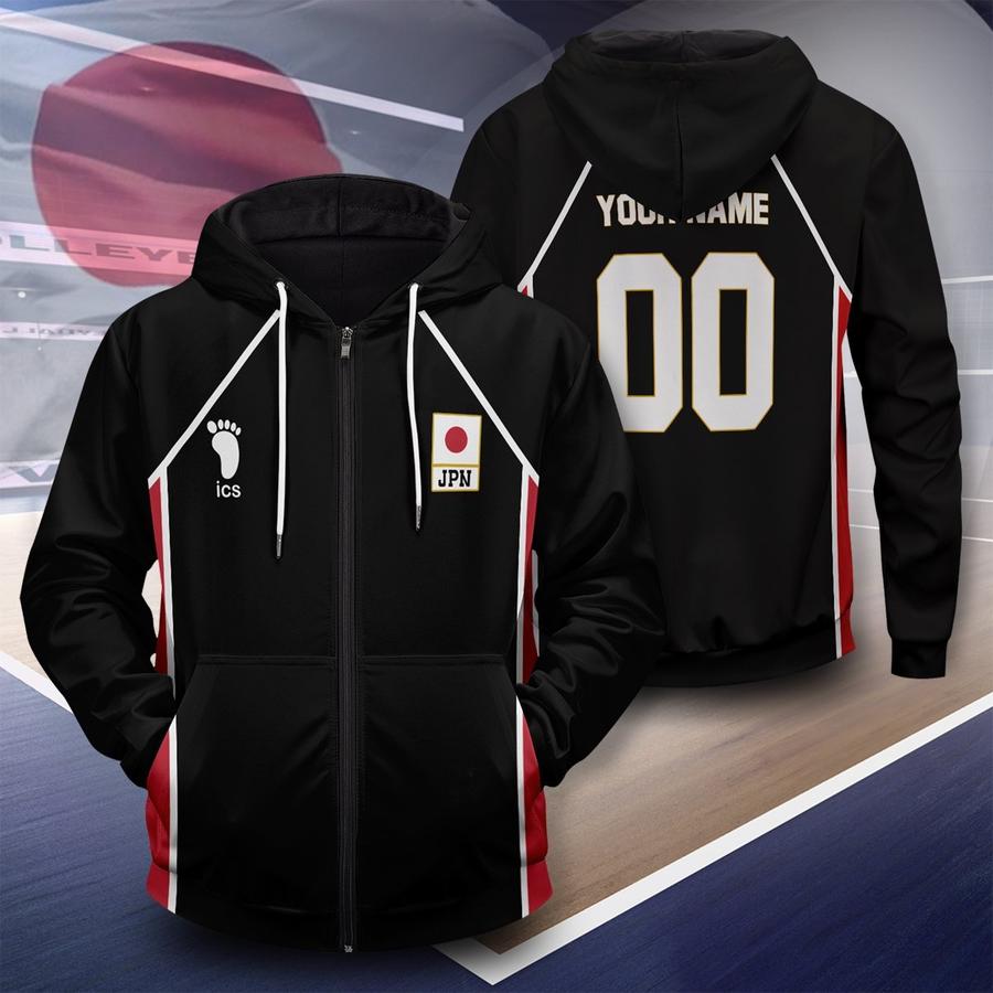 personalized haikyuu national team libero unisex zipped hoodie - Haikyuu Merch Store