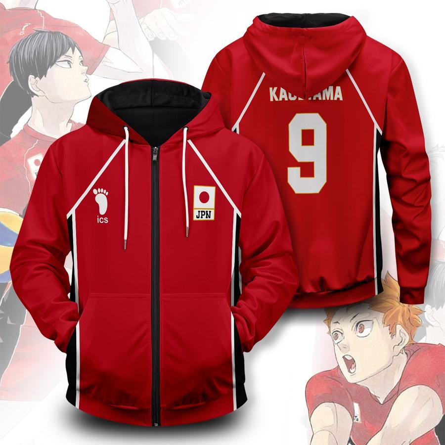 personalized haikyuu national team unisex zipped hoodie - Haikyuu Merch Store