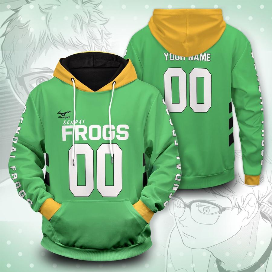 personalized sendai frogs unisex pullover hoodie - Haikyuu Merch Store