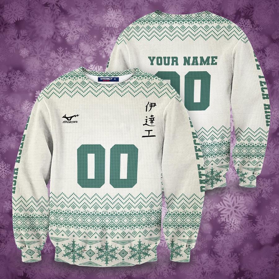 personalized team datekou christmas unisex wool sweater - Haikyuu Merch Store