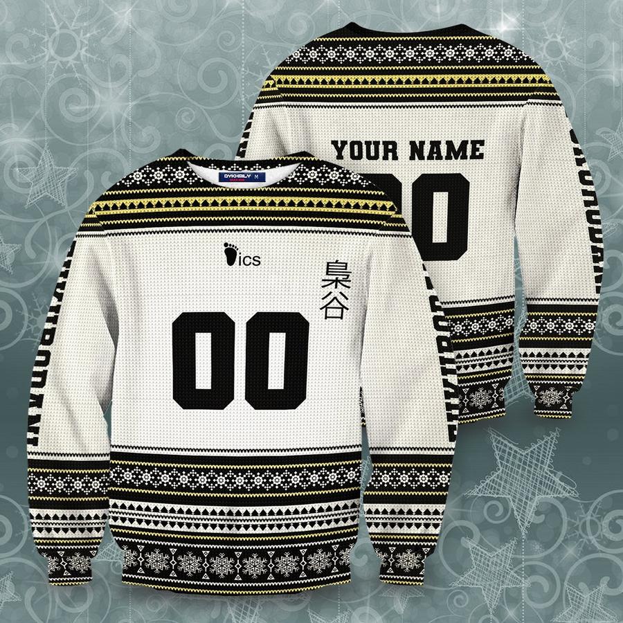 personalized team fukurodani christmas unisex wool sweater - Haikyuu Merch Store