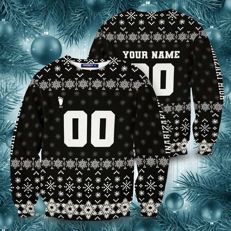 personalized team inarizaki christmas unisex wool sweater - Haikyuu Merch Store