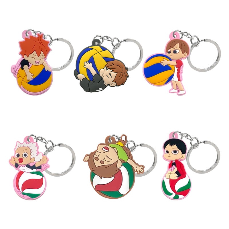 1PCS PVC Volleyball boy Key Chain Ring Anime Haikyuu Keyring Cute Cartoon Keychain sleutelhanger 2020 New - Haikyuu Merch Store