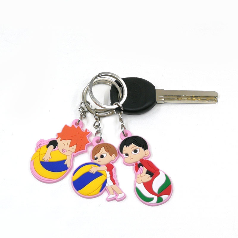 1PCS PVC Volleyball boy Key Chain Ring Anime Haikyuu!! Keyring Cute Cartoon Keychain sleutelhanger 2020 New Keychain Accessories