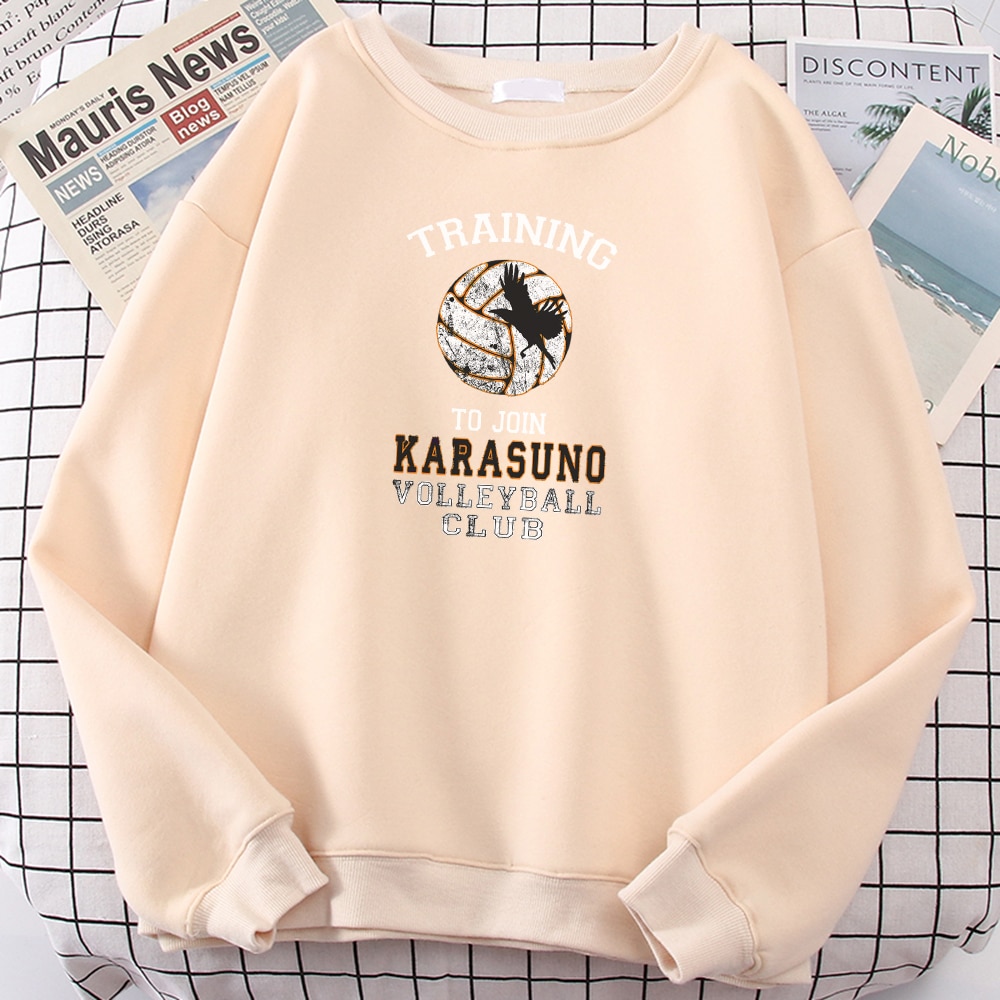 Hot Sale Haikyuu Karasuno Volleyball Club Print Loose Vintage Tops Male Hooded Coldproof Vogue Men Sweatshirt Large Size Hoodie