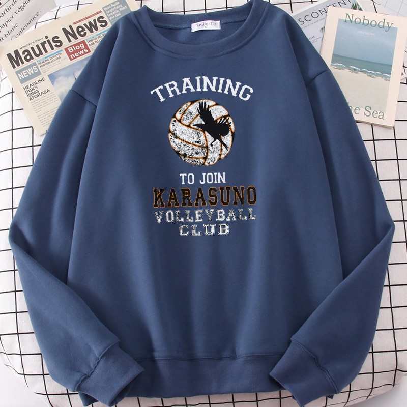 Hot Sale Haikyuu Karasuno Volleyball Club Print Loose Vintage Tops Male Hooded Coldproof Vogue Men Sweatshirt Large Size Hoodie