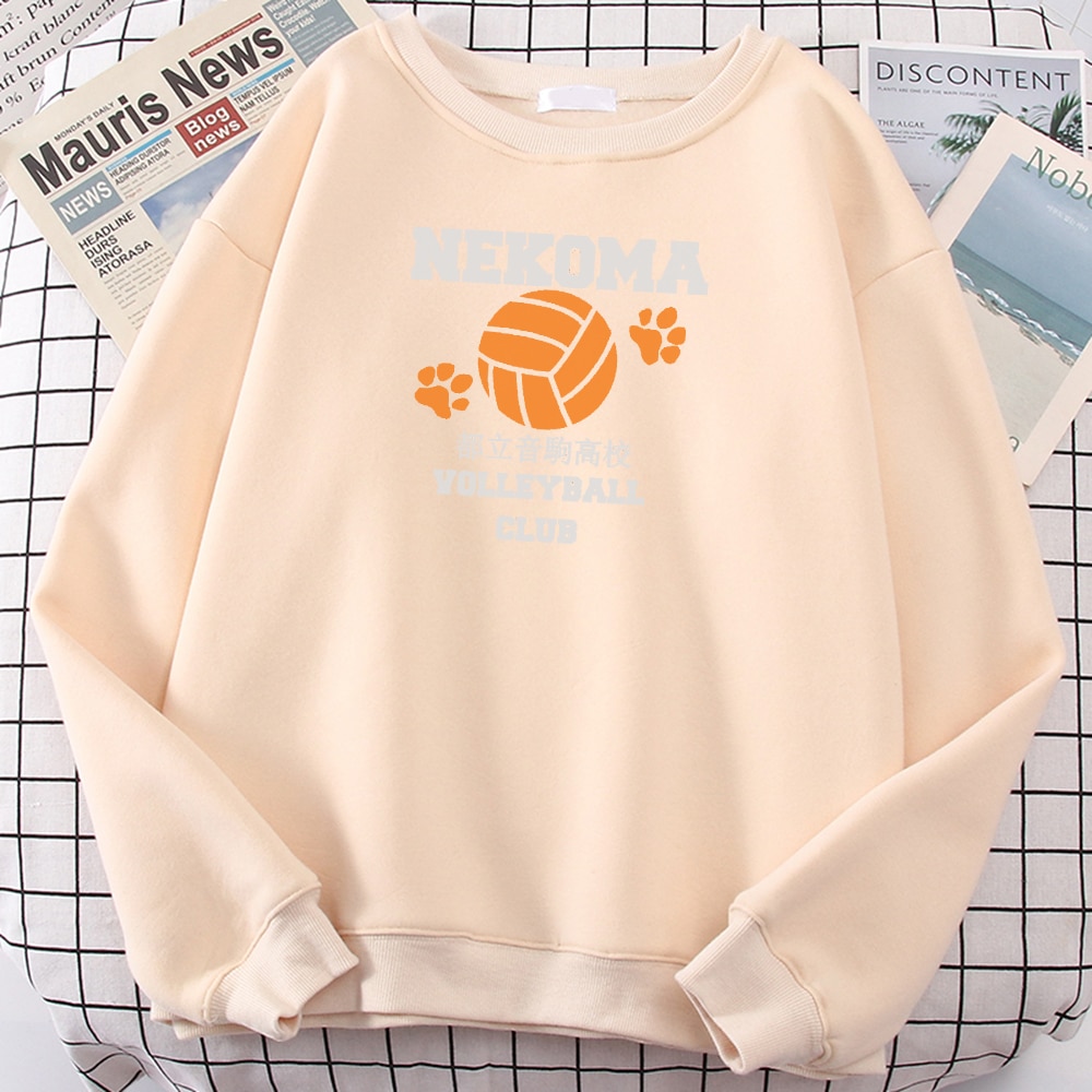 New Nekoma Volleyball Club Haikyuu Printing Thick Fashion Streetwearmens Hoodies Warm Casual Men'S Hoody Oversized Fleece Hooded