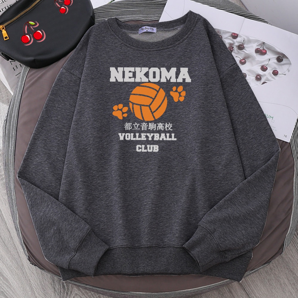 New Nekoma Volleyball Club Haikyuu Printing Thick Fashion Streetwearmens Hoodies Warm Casual Men'S Hoody Oversized Fleece Hooded