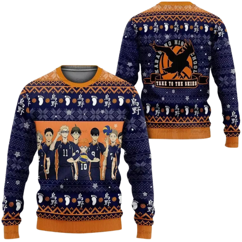 Haikyuu Sweaters – Haikyuu Take to the Sky Ugly Christmas Sweater 2024